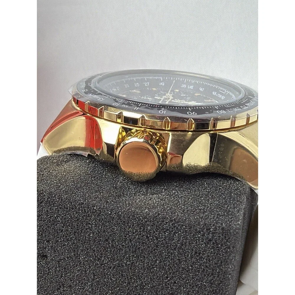 Invicta Aviator 39312 Men’s Gold Tone Chronograph 100M White Strap New w/ Box